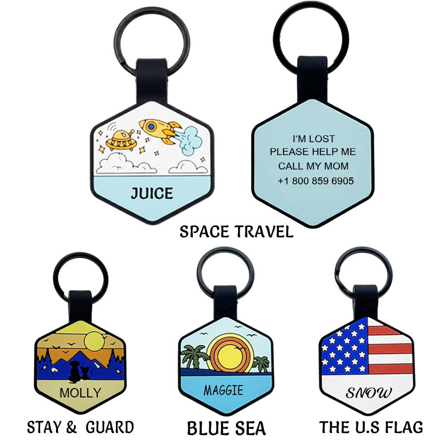 Personalized Silicone Pet ID Tags, Custom Two Sides