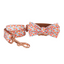 Pink Fower Custom Dog Collars, Personalized Puppy Collar, Bowtie, Leash