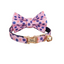 Pink Flower Personalized Cat Collar with Bowtie Free Engraved