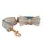 Blue Fower Custom Dog Collars, Personalized Puppy Collar, Bowtie, Leash