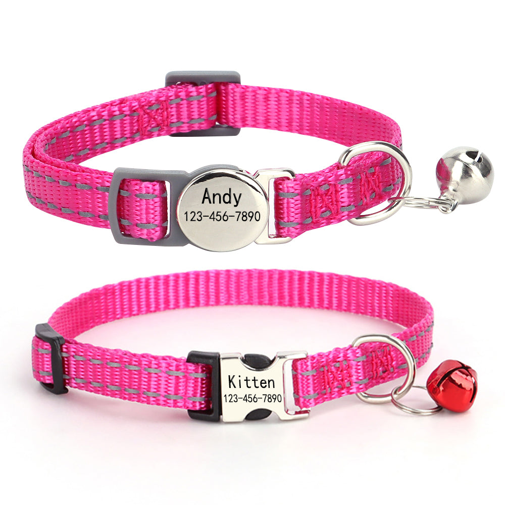 2 Pack Personalized Cat Collar with Bell