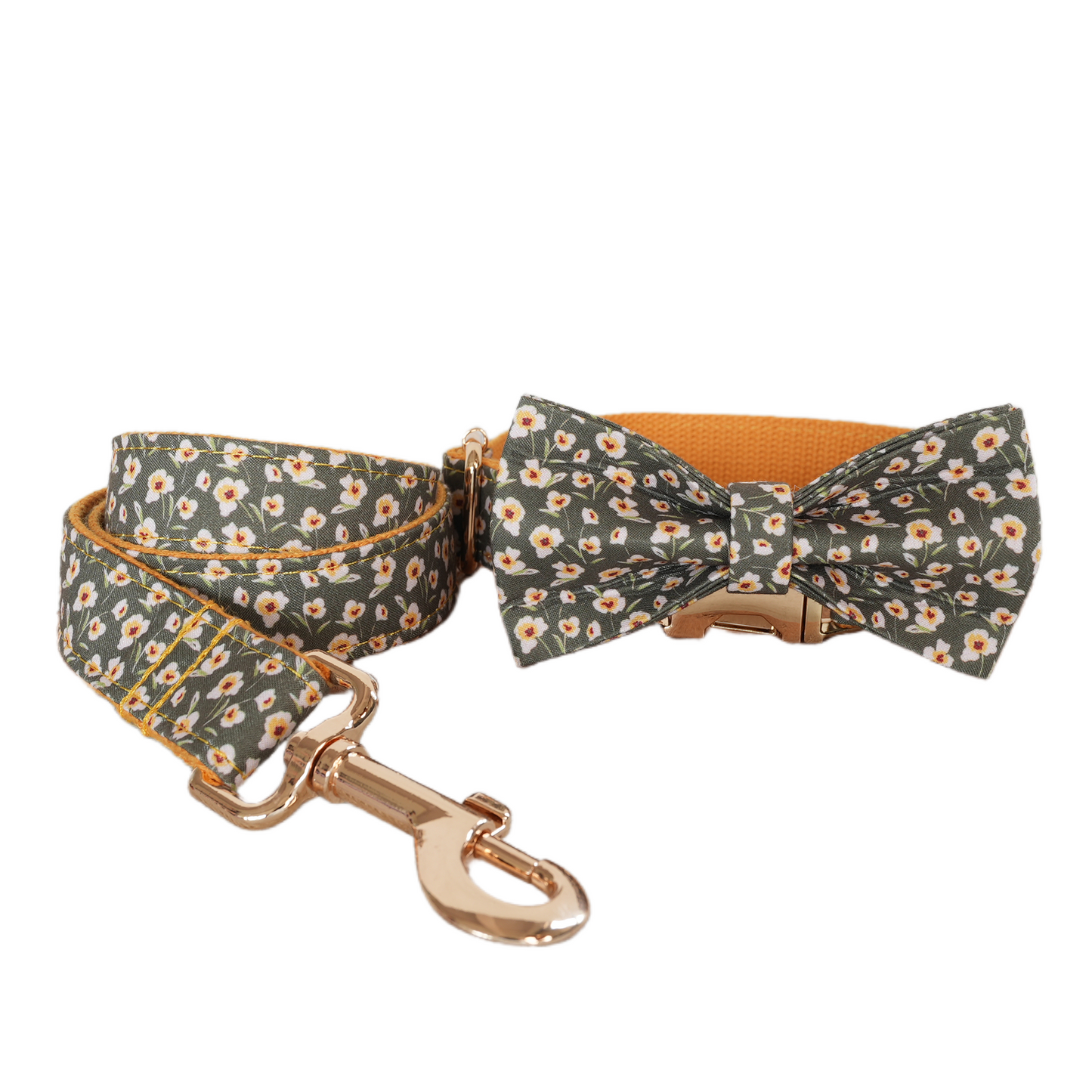 Little Fower Custom Dog Collars, Personalized Puppy Collar, Bowtie, Leash