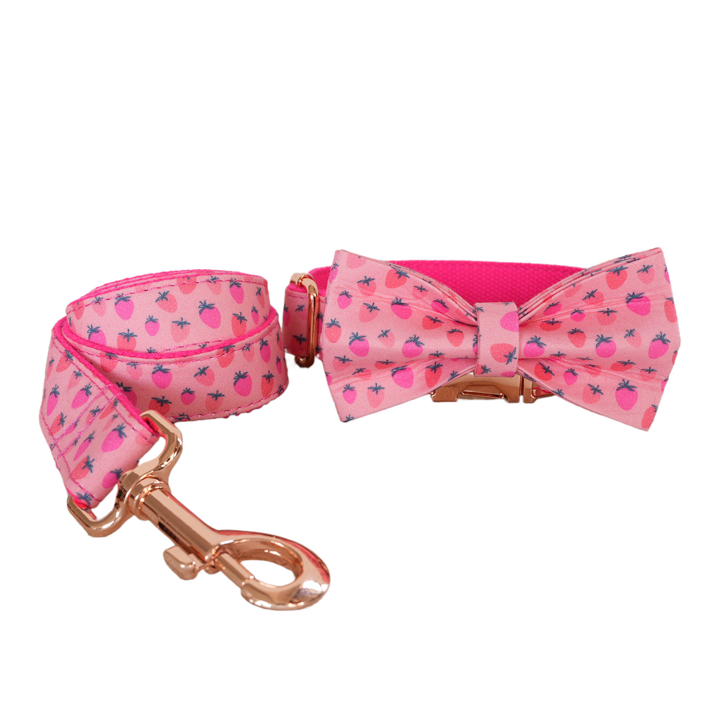 Colorful Fower Custom Dog Collars, Personalized Puppy Collar, Bowtie, Leash