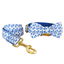 Blue Fower Custom Dog Collars, Personalized Puppy Collar, Bowtie, Leash