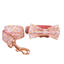 Pink Fower Custom Dog Collars, Personalized Puppy Collar, Bowtie, Leash