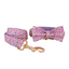 Purple Fower Personalized  Dog Collars,Custom Puppy Collar, Bowtie, Leash