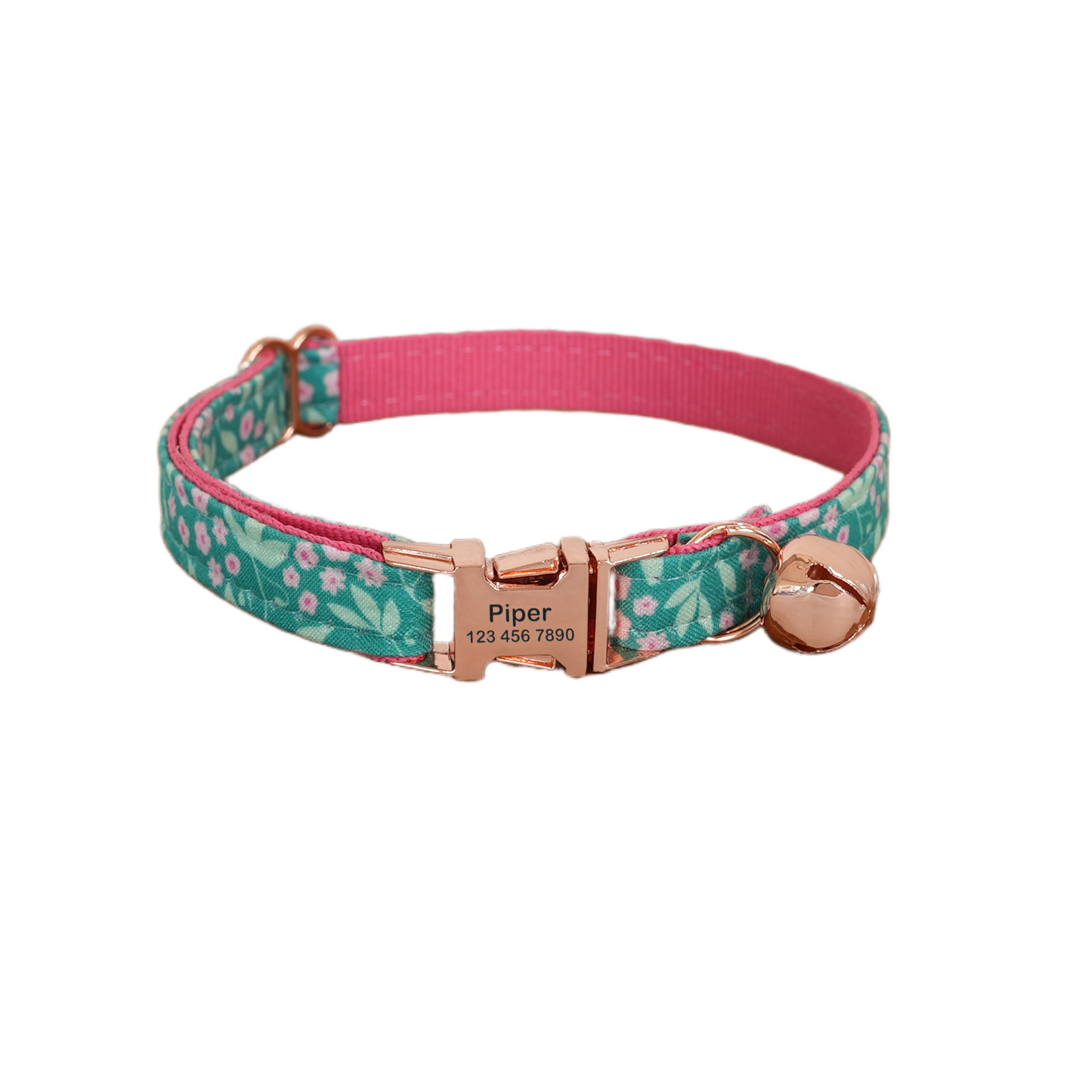 Personalized Green Cat Collar with Bowtie Free Engraved