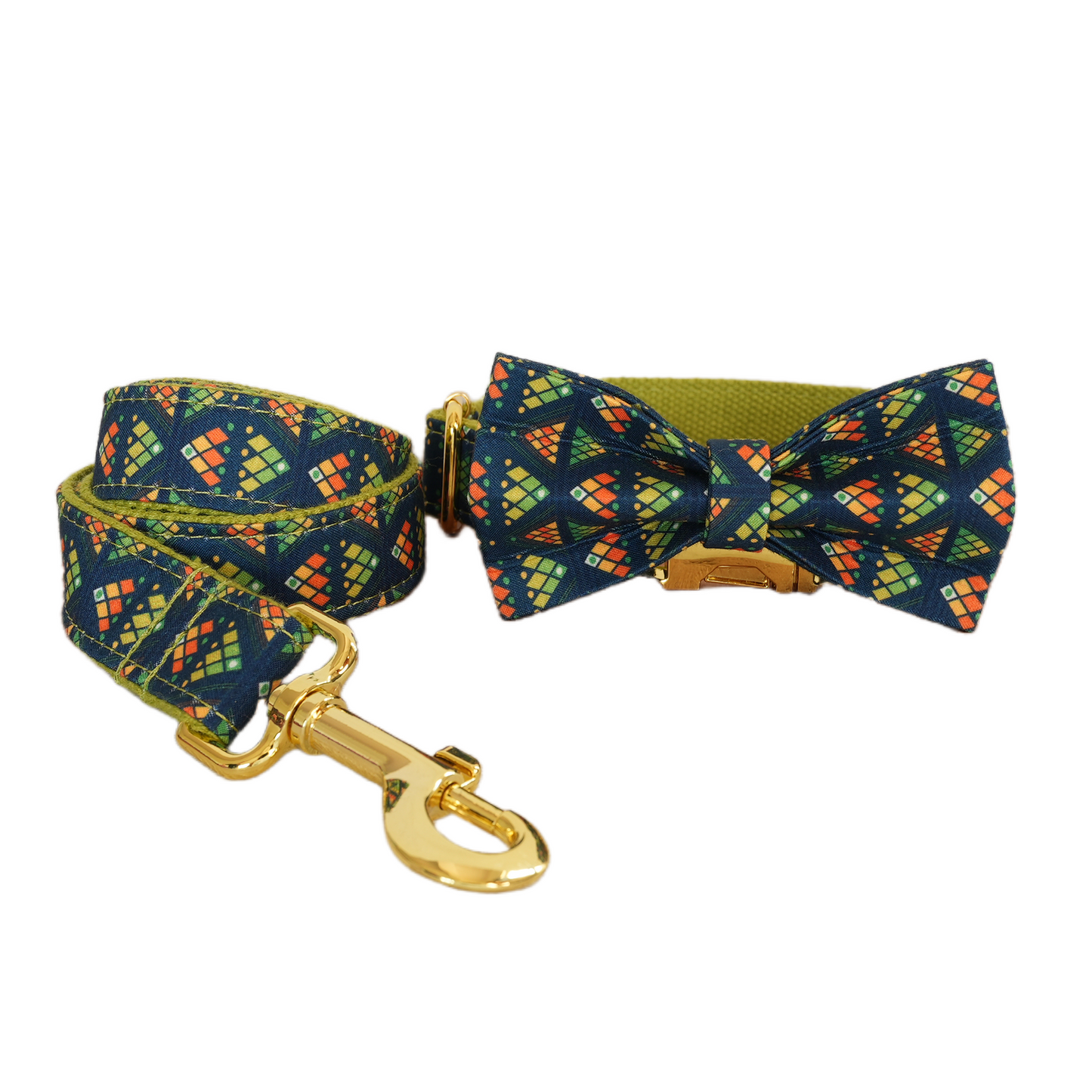 Pink Flower Personalized  Dog Collars,Custom Puppy Collar, Bowtie, Leash