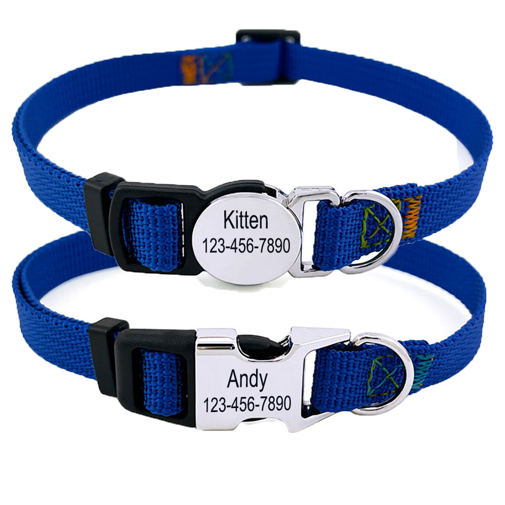 Personalized Nylon Cat Collar 2 Pack Set