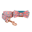 Pink Flower Personalized  Dog Collars,Custom Puppy Collar, Bowtie, Leash