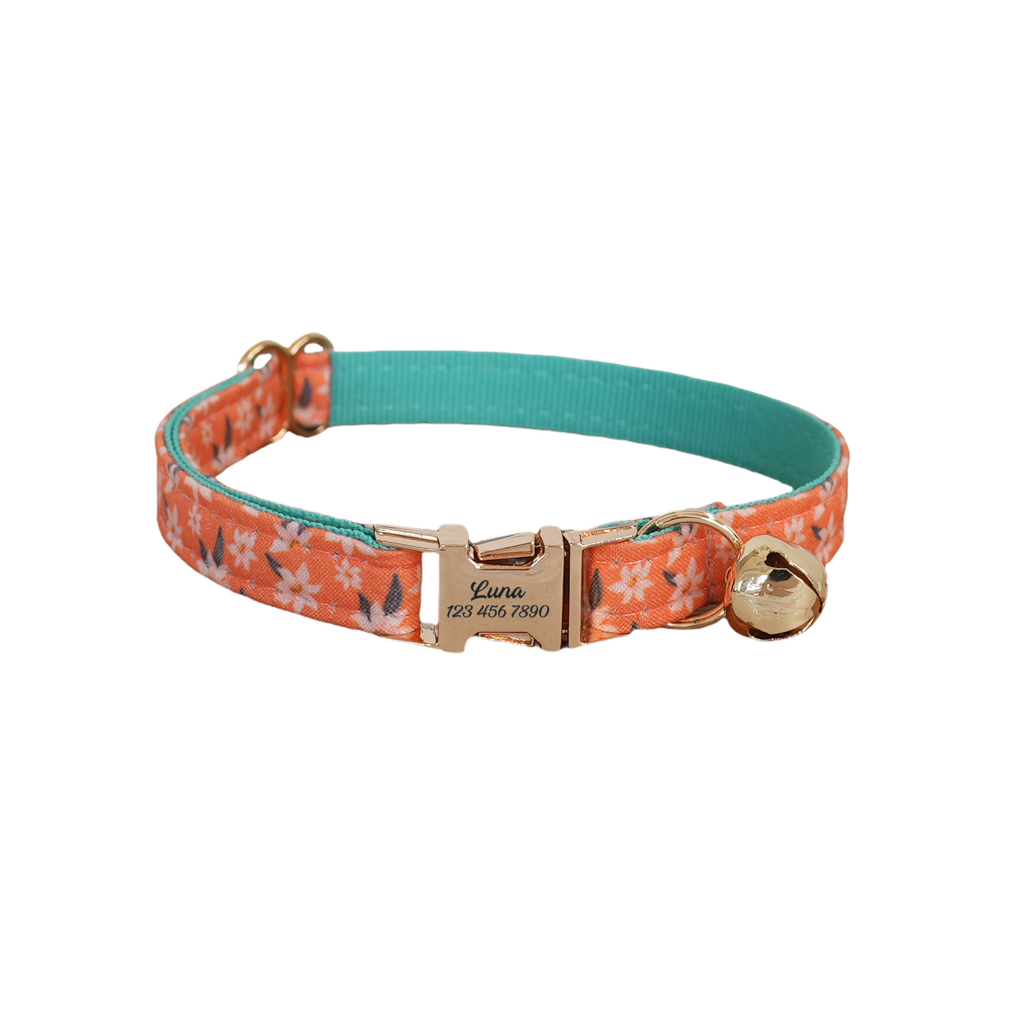 Personalized Green Cat Collar with Bowtie Free Engraved