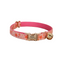Pink Flower Personalized Cat Collar with Bowtie Free Engraved
