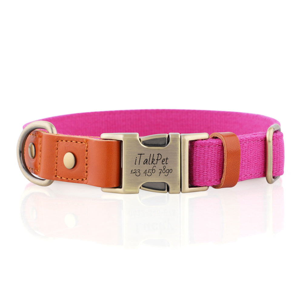 Natural Hemp Adjustable Dog Collar - Engravedable