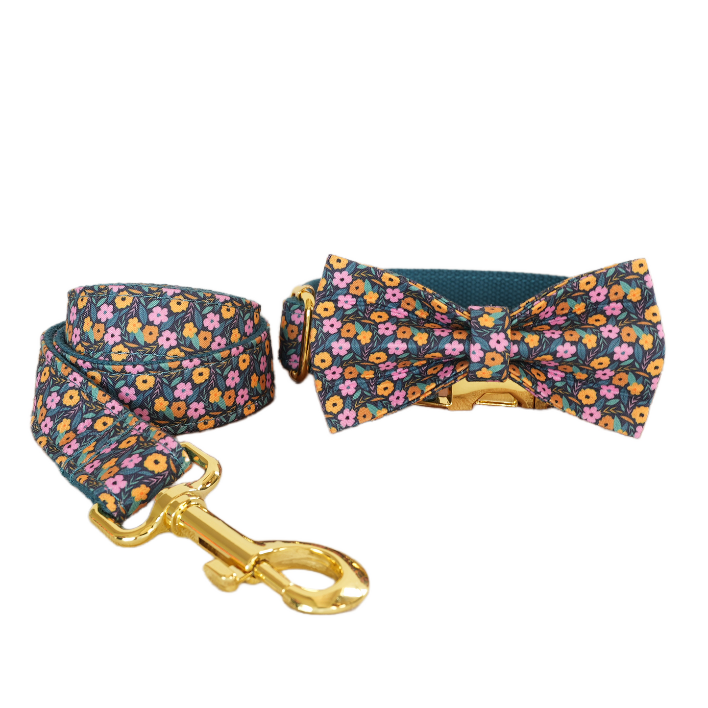 Little Fower Custom Dog Collars, Personalized Puppy Collar, Bowtie, Leash