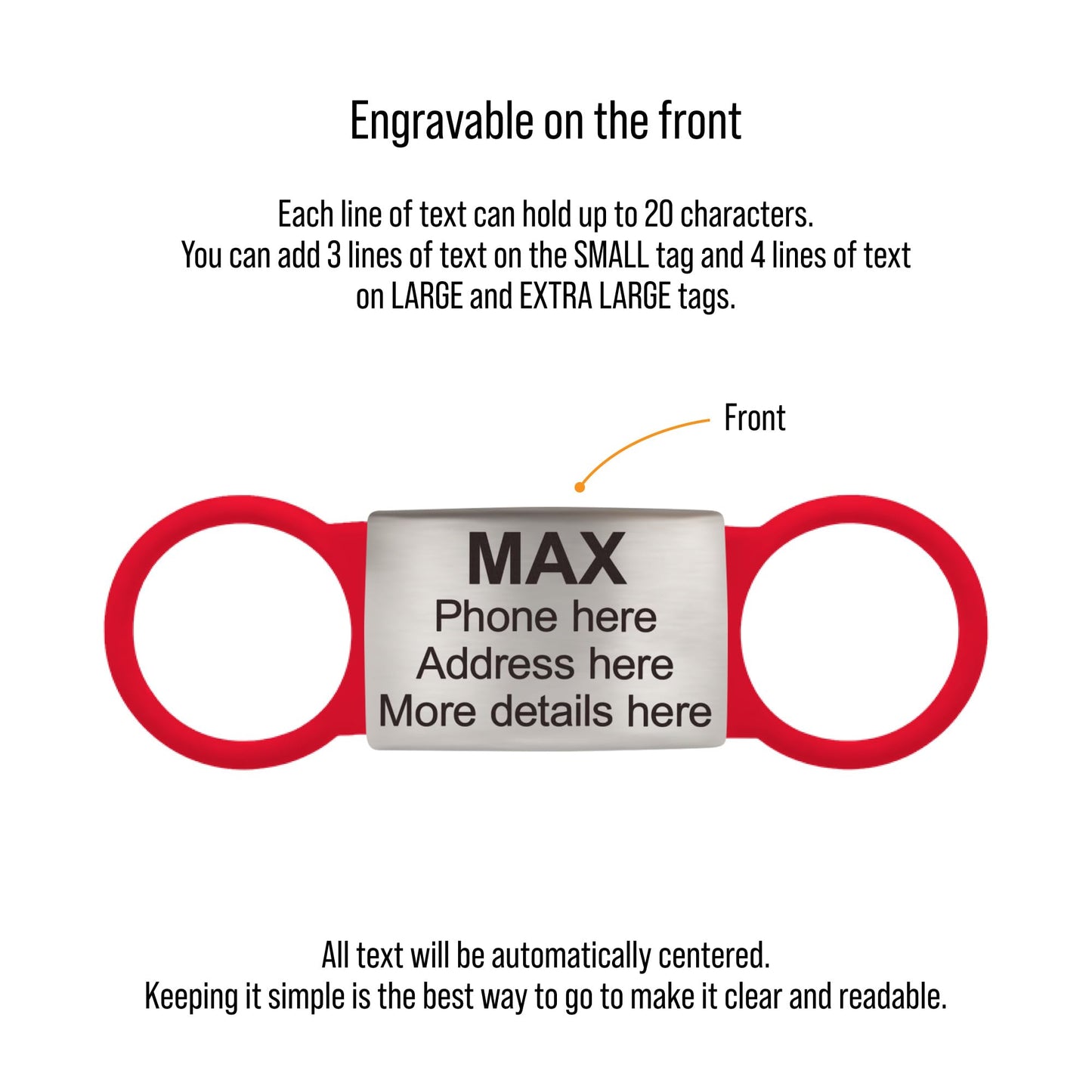 Personalized Custom Pet Tag - Slide On ID Tag