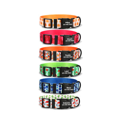 Fruit Cute Personalized Dog Collar Plastic Buckle, Custom Pet Collar Bow Tie, Leash