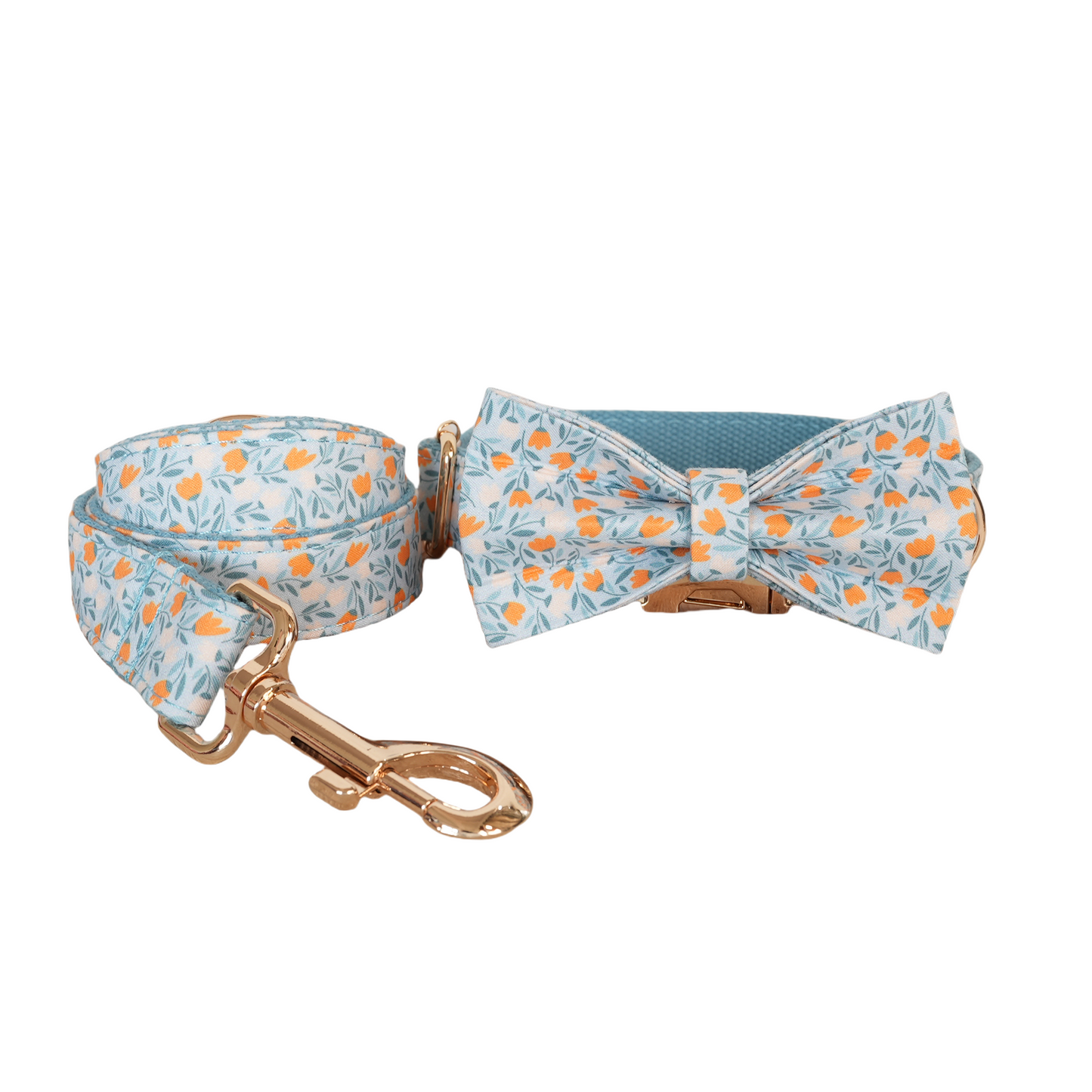 Flower Personalized Dog Collars,Custom Puppy Collar, Bowtie, Leash