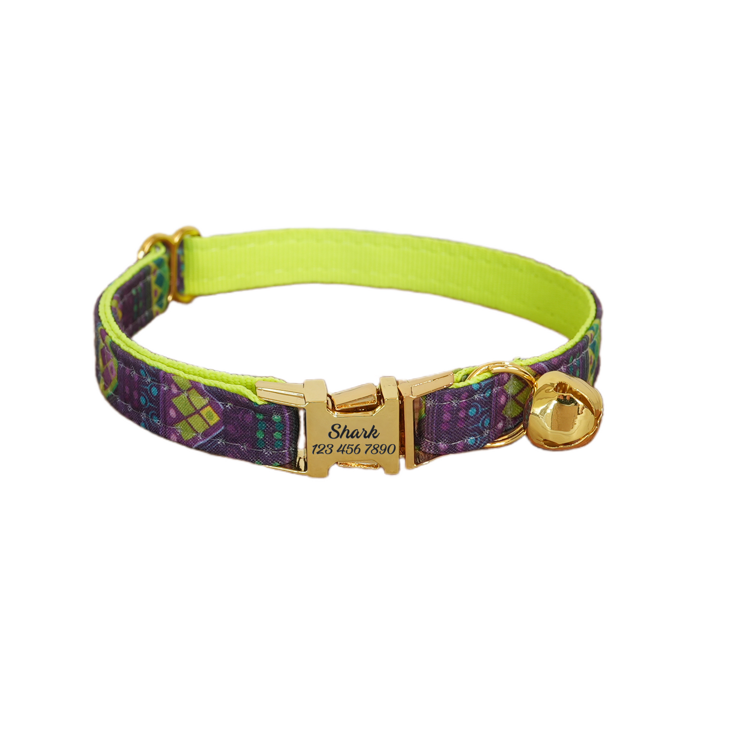 Flower Personalized Cat Collar with Bowtie Free Engraved