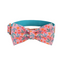 Pink Flower Personalized  Dog Collars,Custom Puppy Collar, Bowtie, Leash