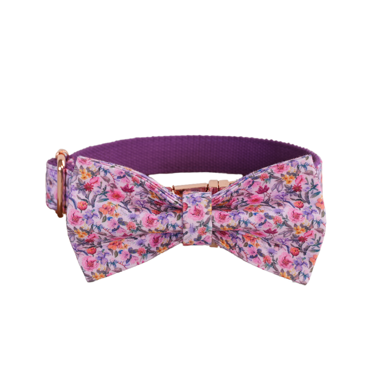 Purple Fower Personalized  Dog Collars,Custom Puppy Collar, Bowtie, Leash