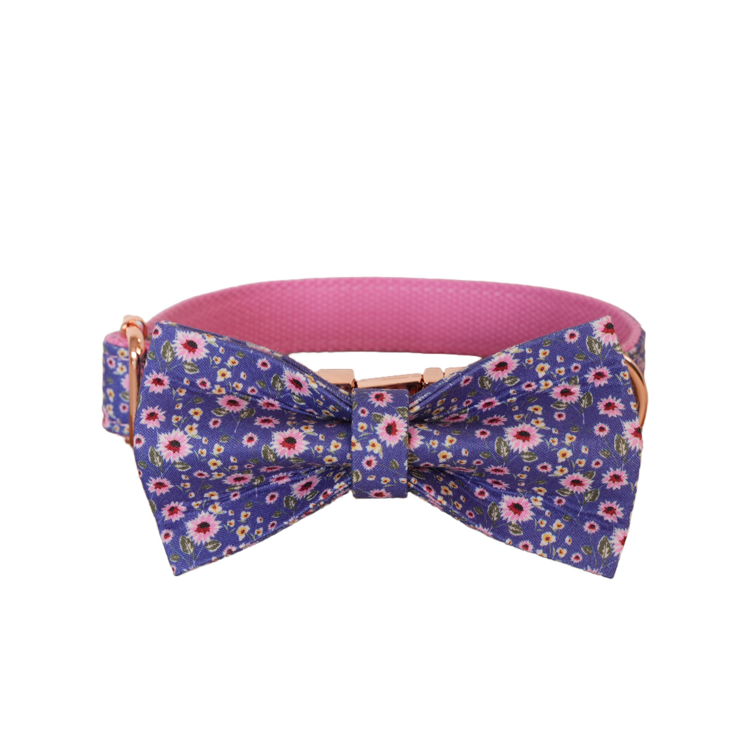 Colorful Fower Custom Dog Collars, Personalized Puppy Collar, Bowtie, Leash