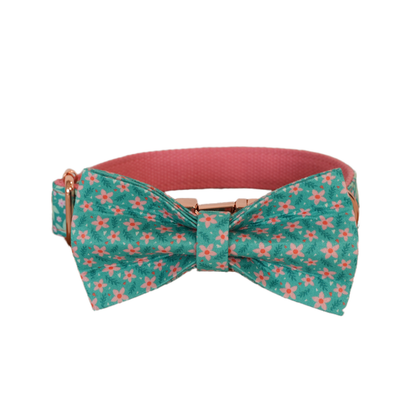 Pink Fower Custom Dog Collars, Personalized Puppy Collar, Bowtie, Leash