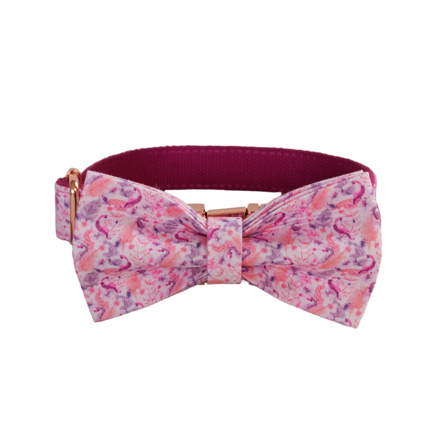 Pink Flower Personalized  Dog Collars,Custom Puppy Collar, Bowtie, Leash