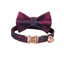 Purple Flower Personalized Cat Collar with Bowtie Free Engraved