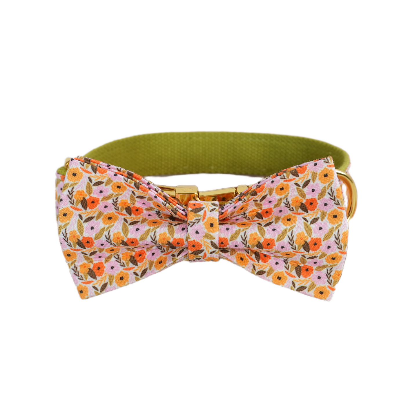 Pink Flower Personalized  Dog Collars,Custom Puppy Collar, Bowtie, Leash