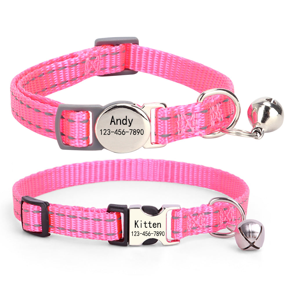 2 Pack Personalized Cat Collar with Bell