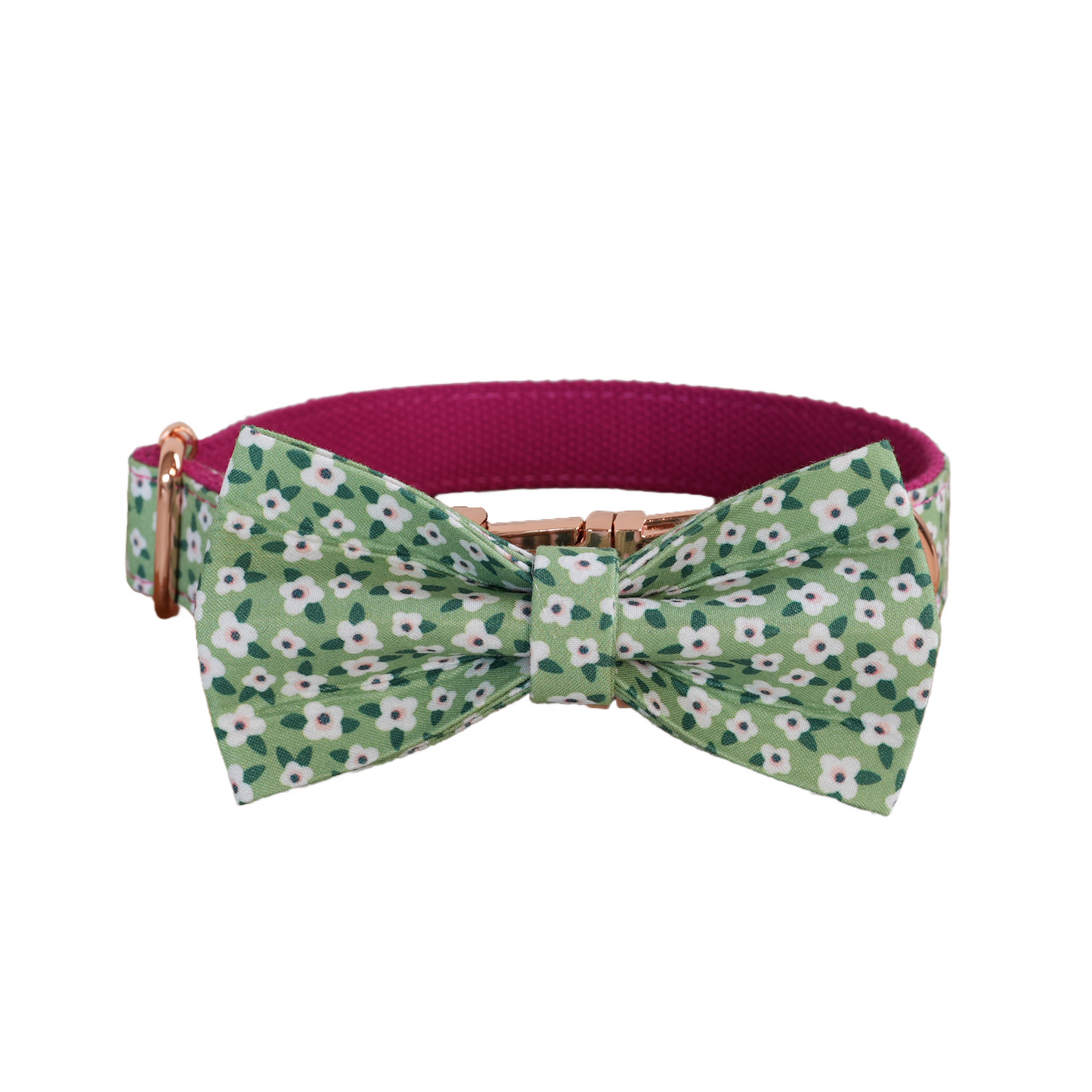 Blue Fower Custom Dog Collars, Personalized Puppy Collar, Bowtie, Leash