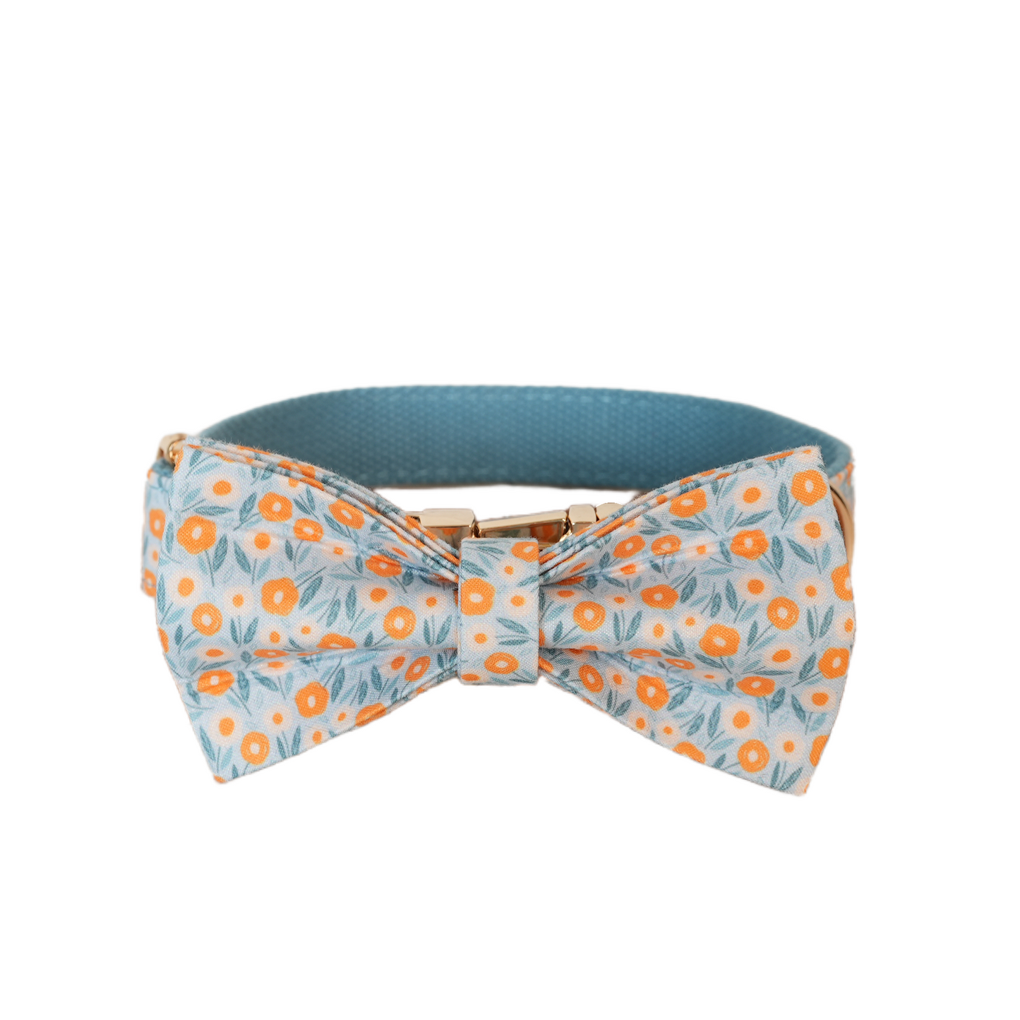 Blue Fower Custom Dog Collars, Personalized Puppy Collar, Bowtie, Leash