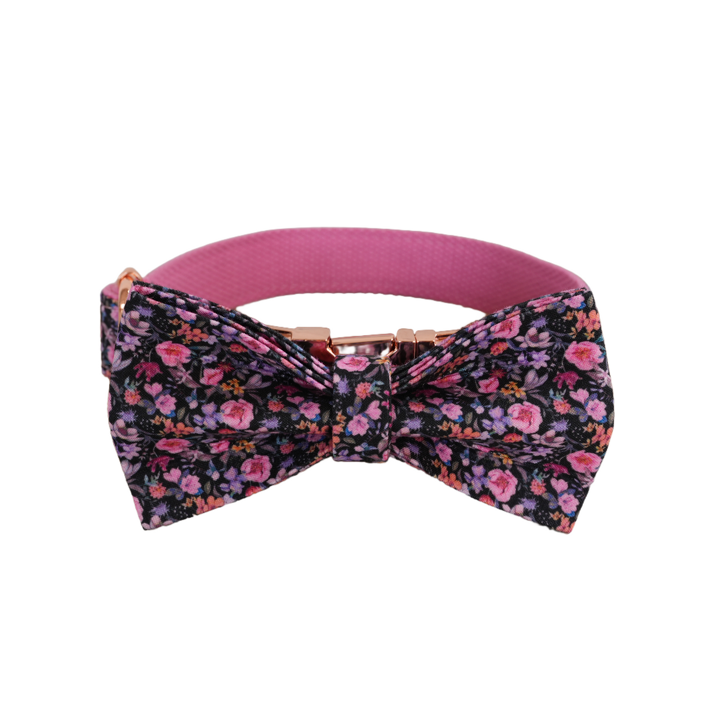 Pink Flower Personalized  Dog Collars,Custom Puppy Collar, Bowtie, Leash