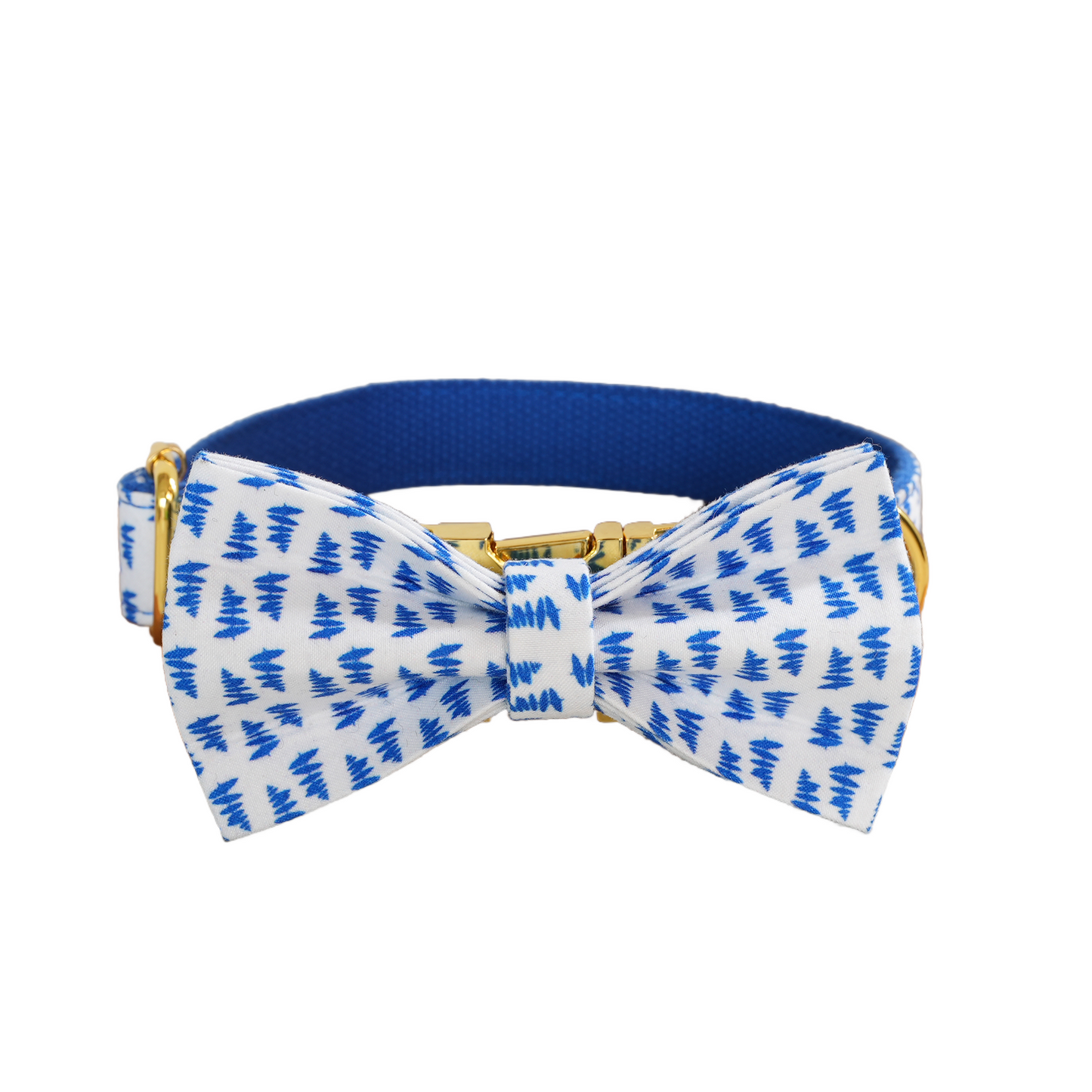 Blue Fower Custom Dog Collars, Personalized Puppy Collar, Bowtie, Leash