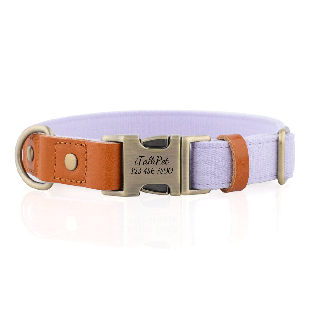 Natural Hemp Adjustable Dog Collar - Engravedable