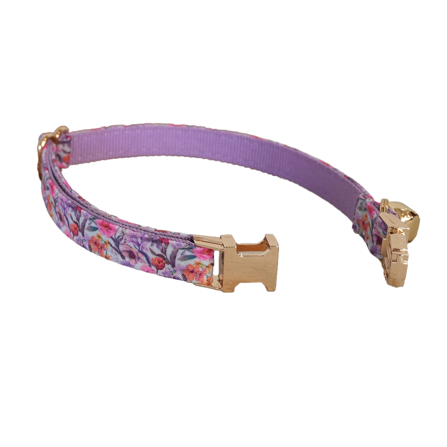 Purple Flower Personalized Cat Collar with Bowtie Free Engraved