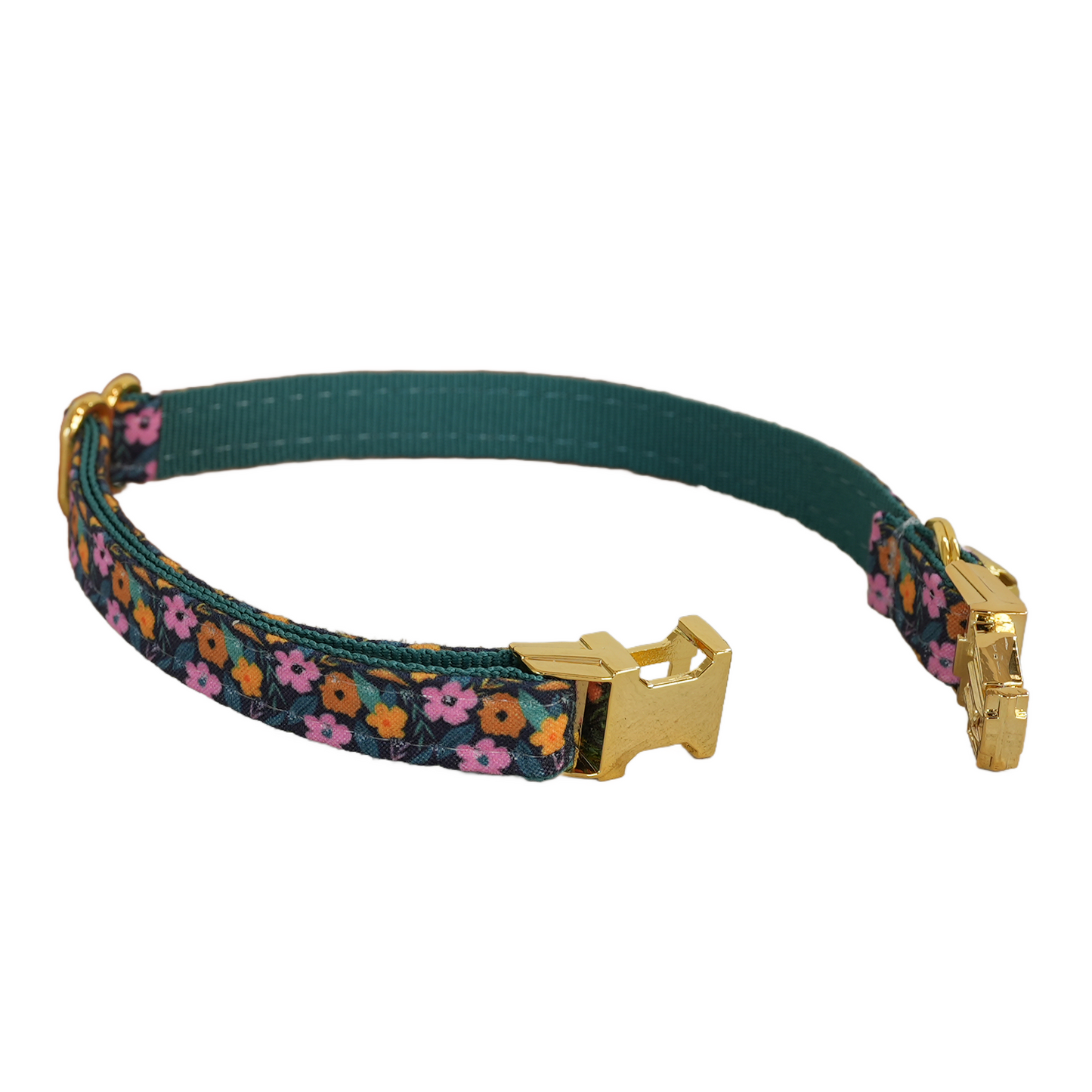 Pink Flower Personalized Cat Collar with Bowtie Free Engraved