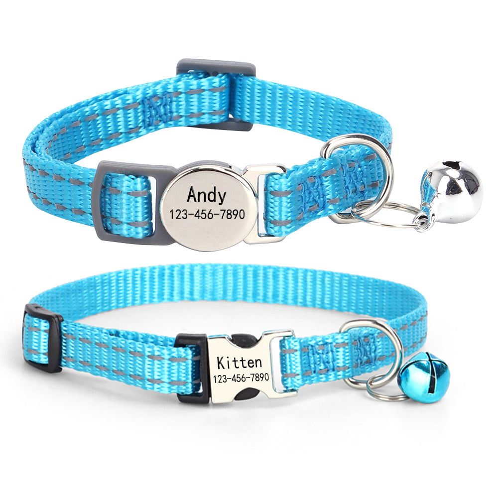 2 Pack Personalized Cat Collar with Bell