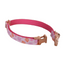 Pink Flower Personalized Cat Collar with Bowtie Free Engraved