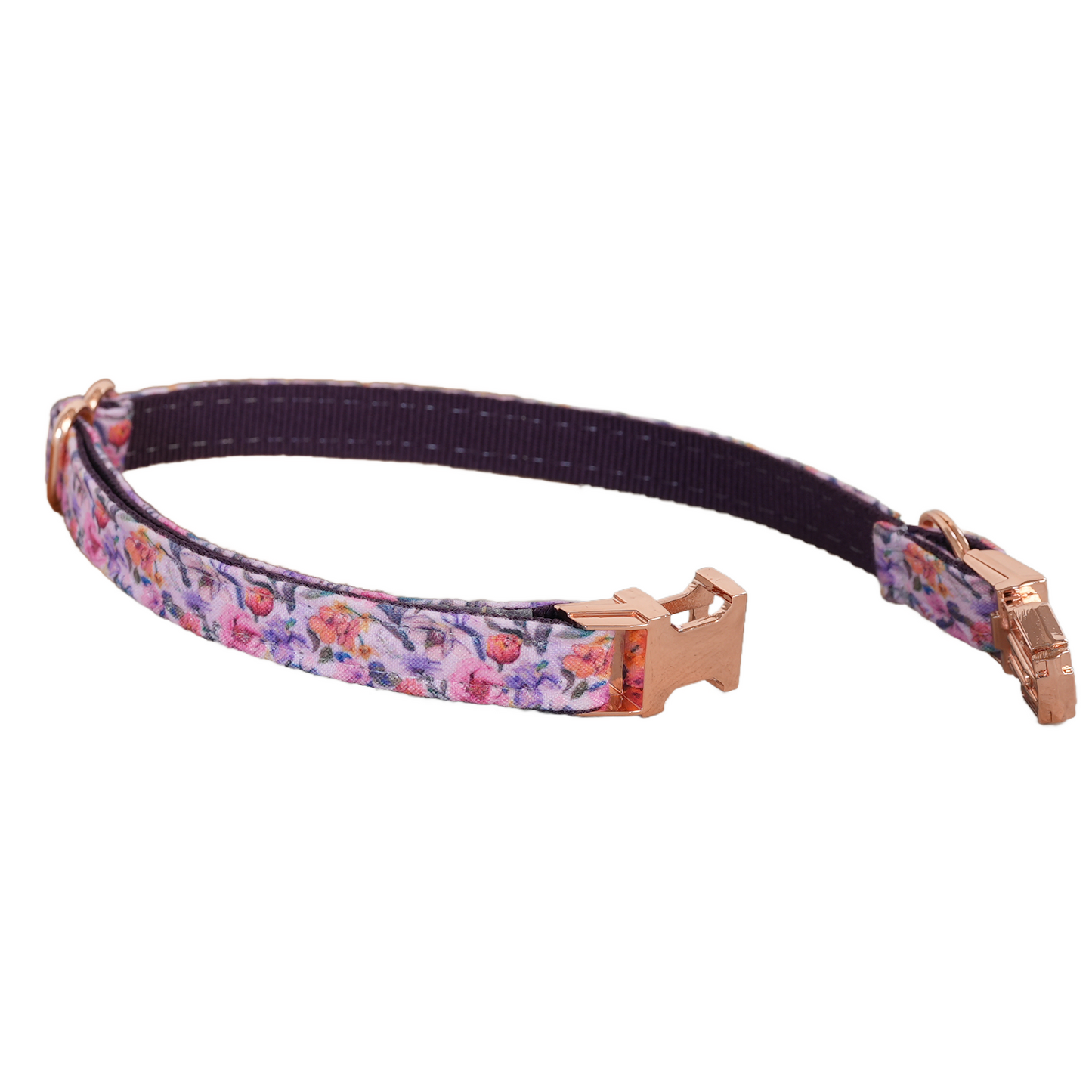 Purple Flower Personalized Cat Collar with Bowtie Free Engraved