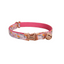 Pink Flower Personalized Cat Collar with Bowtie Free Engraved