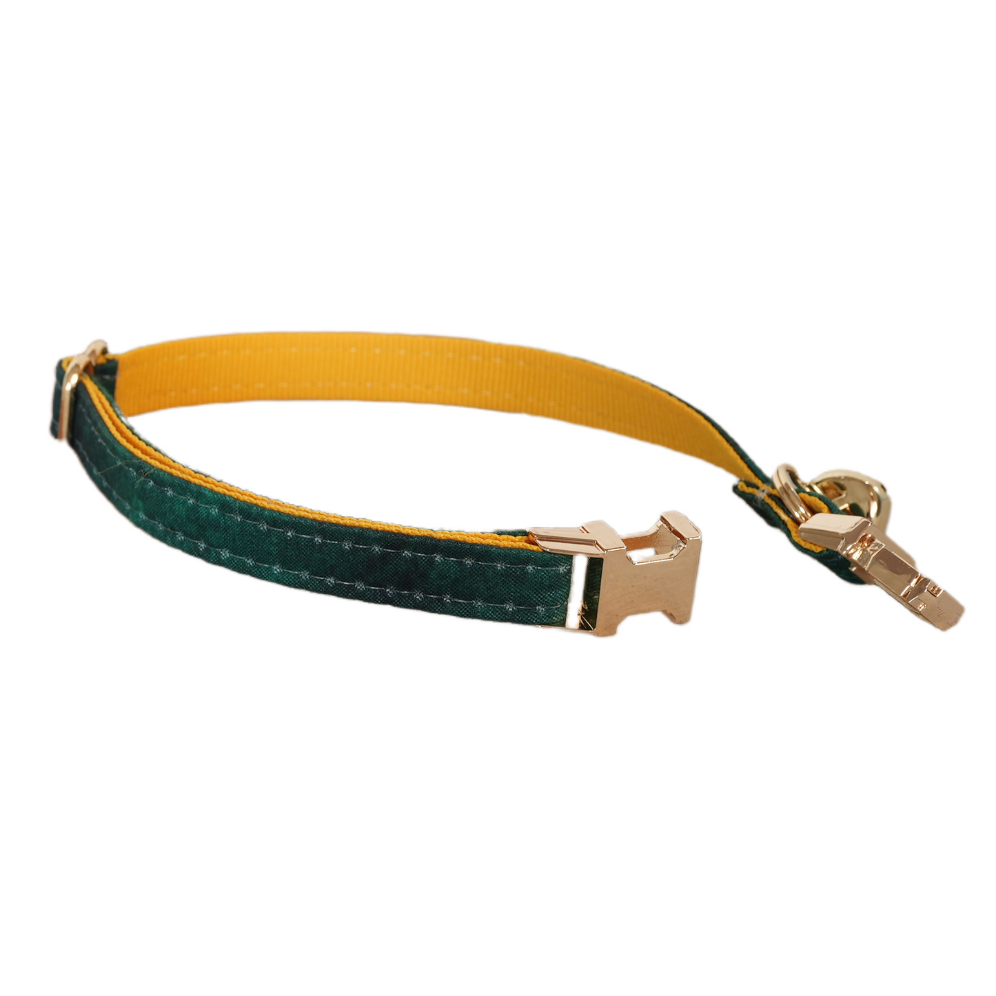 Green Flower Personalized Cat Collar with Bowtie Free Engraved