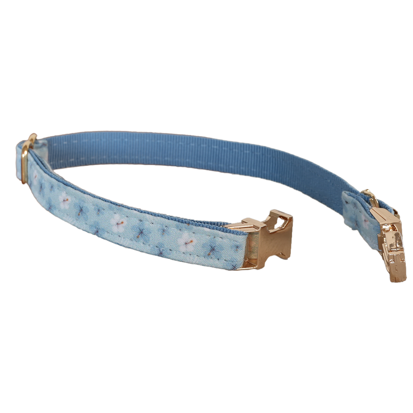Blue Flower Personalized Cat Collar with Bowtie Free Engraved
