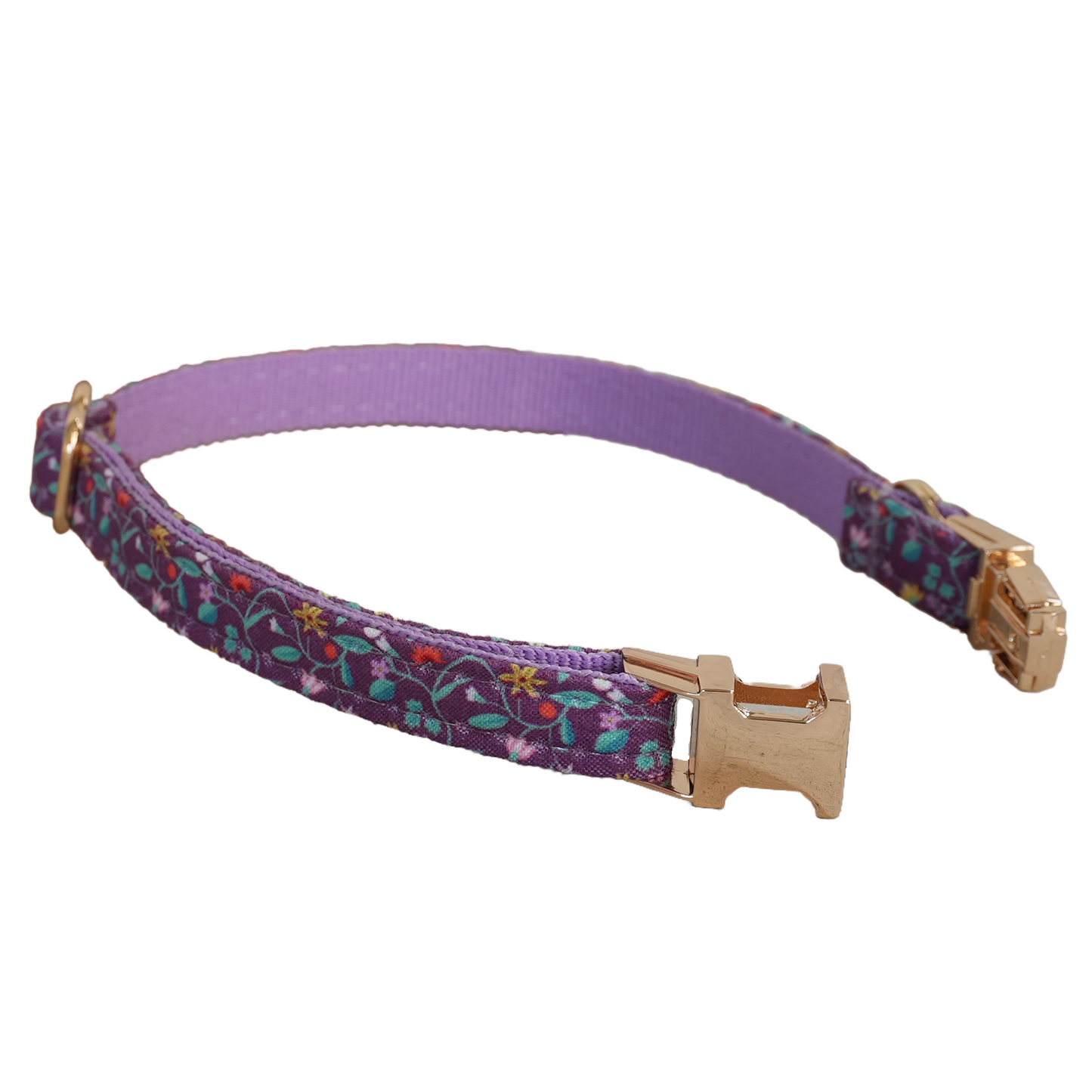Purple Flower Personalized Cat Collar with Bowtie Free Engraved