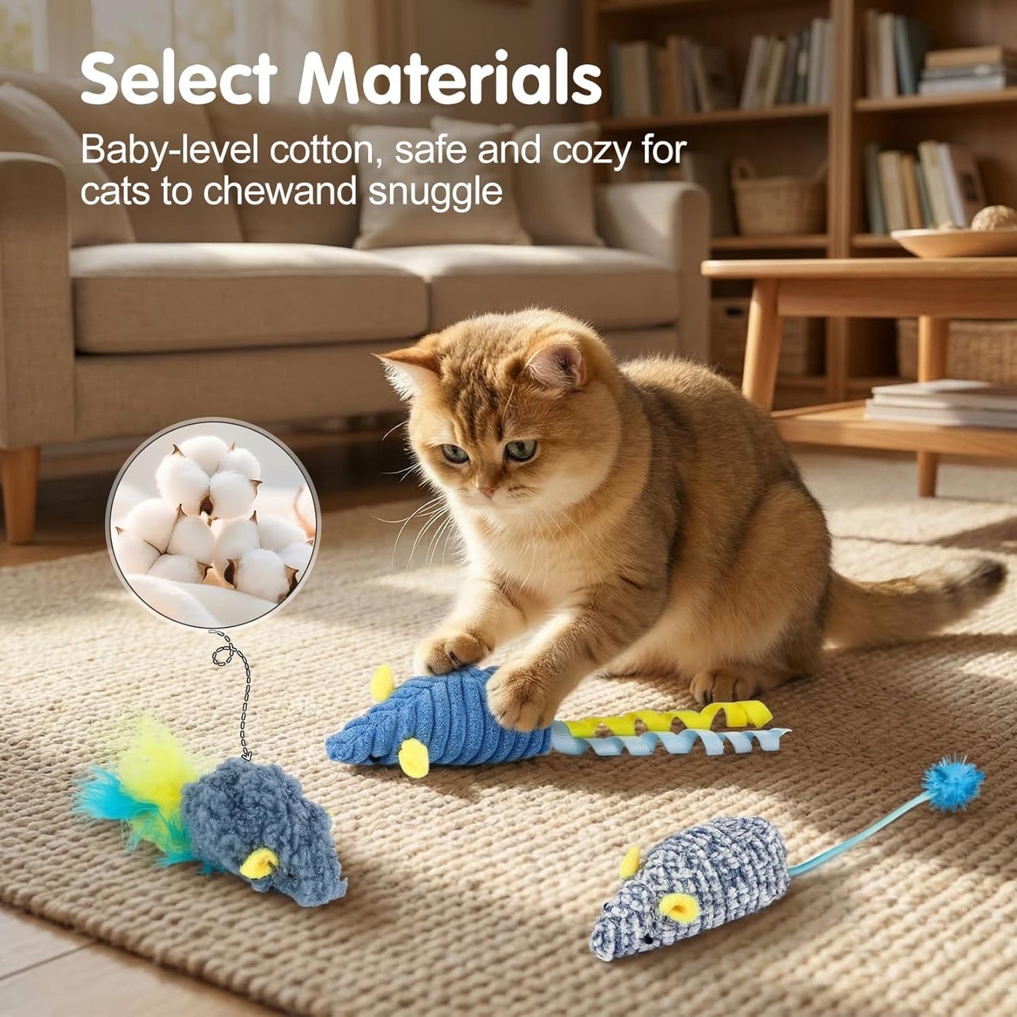 Cat Mouse Toys with Catnip (3 Pack)