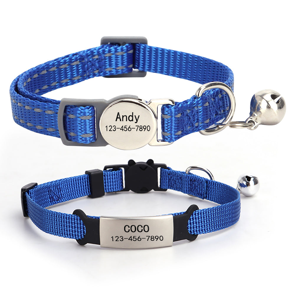 2 Pack Personalized Breakaway Cat Collar with Bell