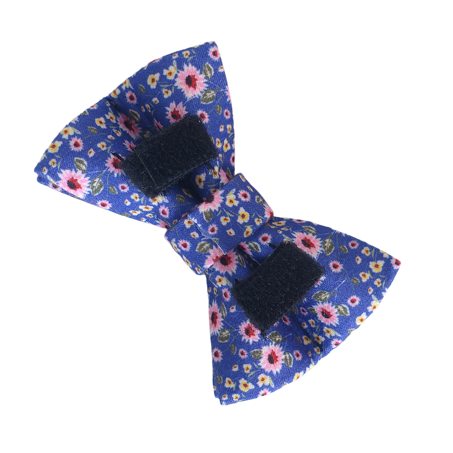 Blue Flower Personalized Cat Collar with Bowtie Free Engraved