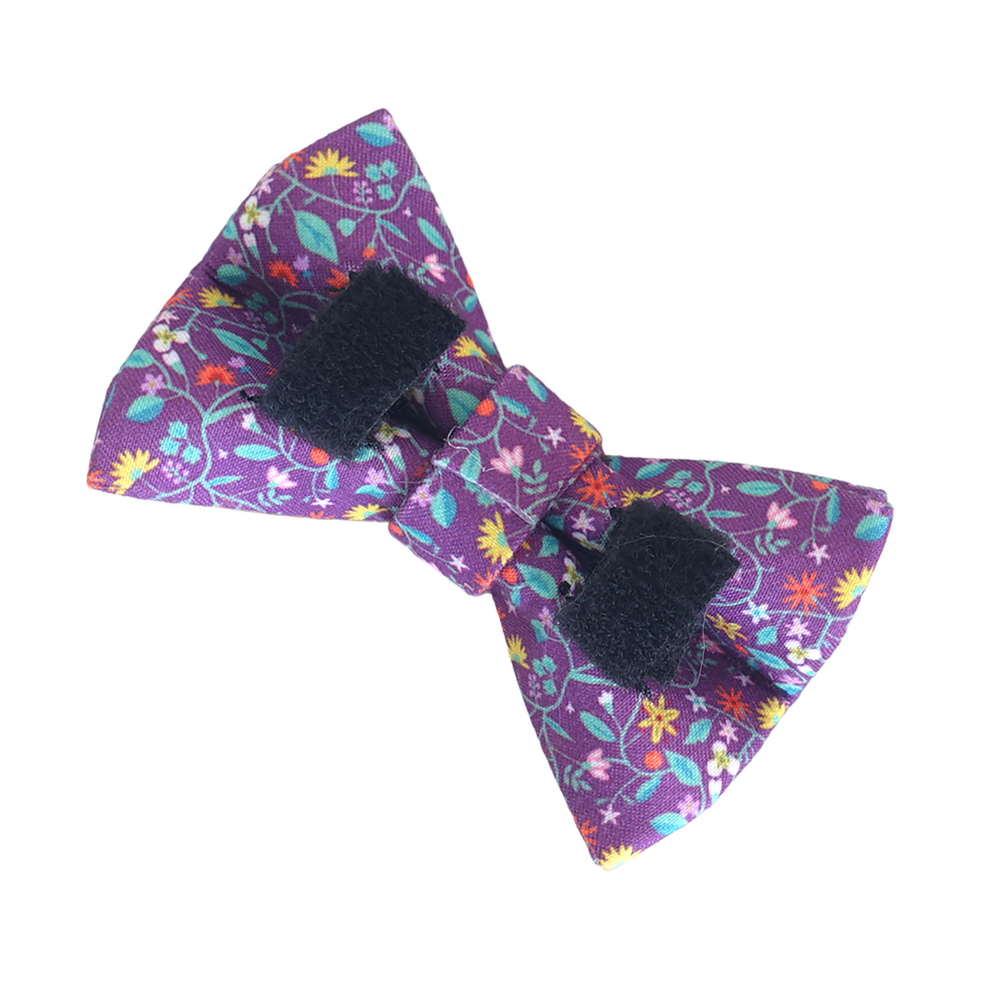 Purple Flower Personalized Cat Collar with Bowtie Free Engraved