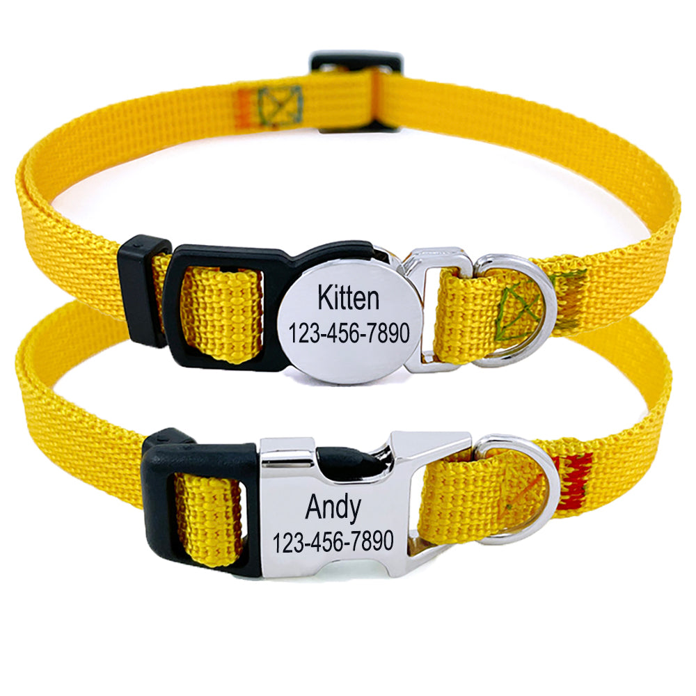 Personalized Nylon Cat Collar 2 Pack Set