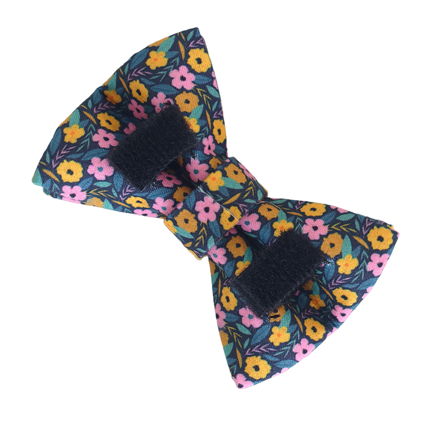 Pink Flower Personalized Cat Collar with Bowtie Free Engraved